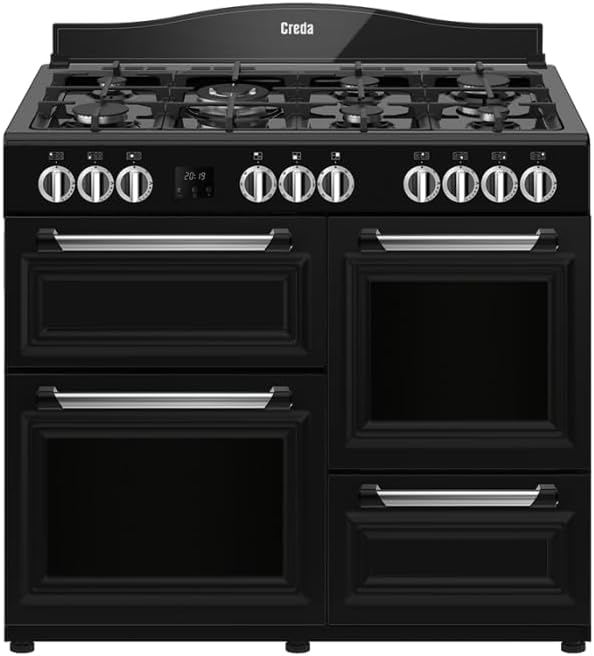 Creda C100RCDFTBL 100cm 4 Cavity Traditional Dual Fuel Range Cooker - Black - British D'sire