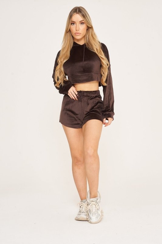 Cropped Hoodie and Shorts Set - co ord set - British D'sire