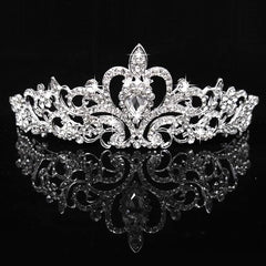 Crystal Rhinestone Tiara Crown for Princess Bridal Prom Bridal Party Wedding Hair Headband for Women - Hair Jewellery - British D'sire