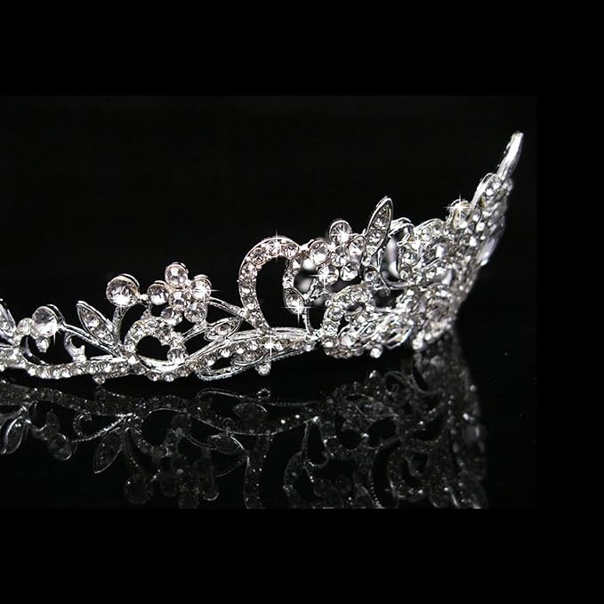 Crystal Rhinestone Tiara Crown for Princess Bridal Prom Bridal Party Wedding Hair Headband for Women - Hair Jewellery - British D'sire