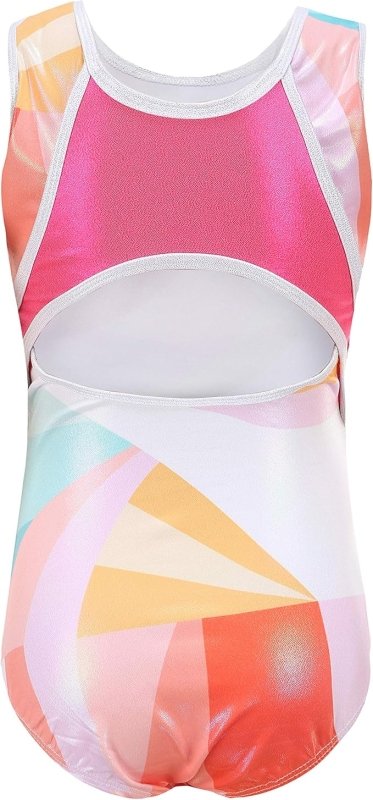 Cucudy Gymnastics Leotards For Girls White/Yellow/Blue/Green/Purple/Rosy/Rainbow Gradient Color Sparkle Sleeveless Leotard Dancing Ballet Gymnastics Athletic For Little Girl - Leotards - British D'sire