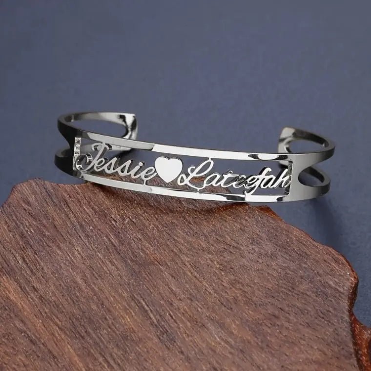 Customized Name Bracelet Personalized Custom Bangles Stainless Steel Jewelry - Bracelets - British D'sire