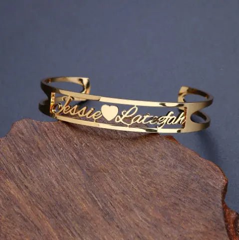 Customized Name Bracelet Personalized Custom Bangles Stainless Steel Jewelry - Bracelets - British D'sire