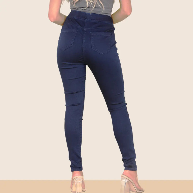 Dark Blue Denim Jeggings - British D'sire