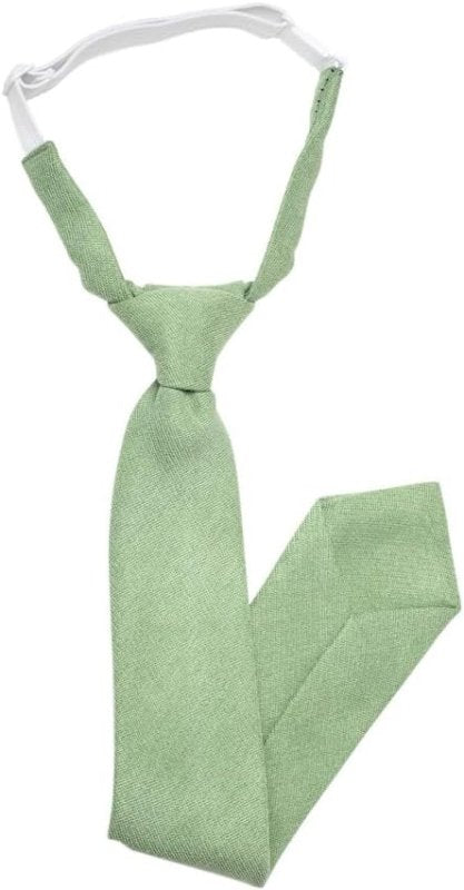 DB Dickie Bow Children's Kids Boys Luxury Cotton Blend Pre - Tied and Elasticated Sage Green Tie - suitable for formalwear, weddings, parties, pageboy outfits - Kids Ties - British D'sire