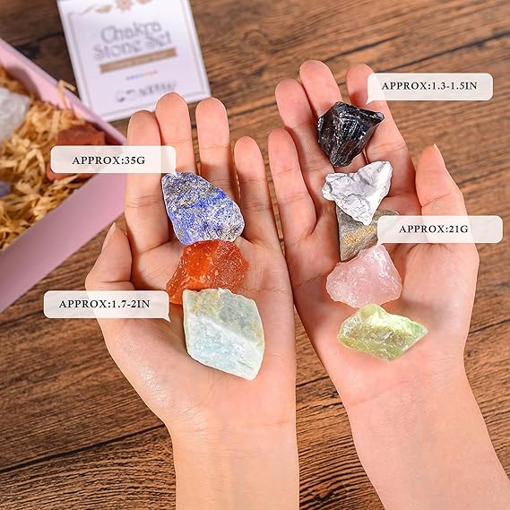 DECORN Natural Rough Raw Stone set - Raw Natural Crystals & Rocks for Cabbing, Cutting, Lapidary, Tumbling, Polishing, Decoration, Wire Wrapping, Wicca & Reiki Crystal - Gemstones - British D'sire