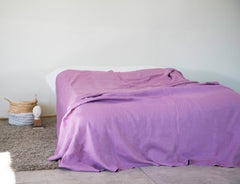 Deep Rose linen bed throw - Bed throw - British D'sire