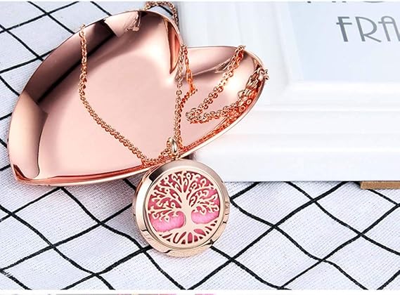 Del Corso - Aromatherapy Essential Oil Diffuser Necklace 316L Stainless Steel Locket Pendant with 24 Inch Chain, 30 mm, 316L Surgical Grade Stainless Steel - Necklaces & Pendants - British D'sire