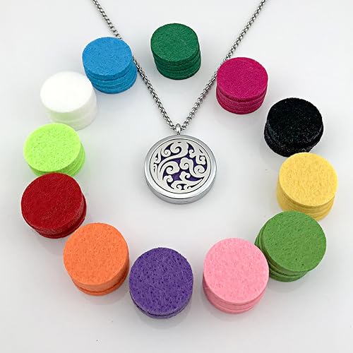 Del Corso - Essential Oil Diffuser Necklace Pendant Aromatherapy Diffuser Locket 49 Pads Women Jewellery Gift for Mum - Necklaces & Pendants - British D'sire