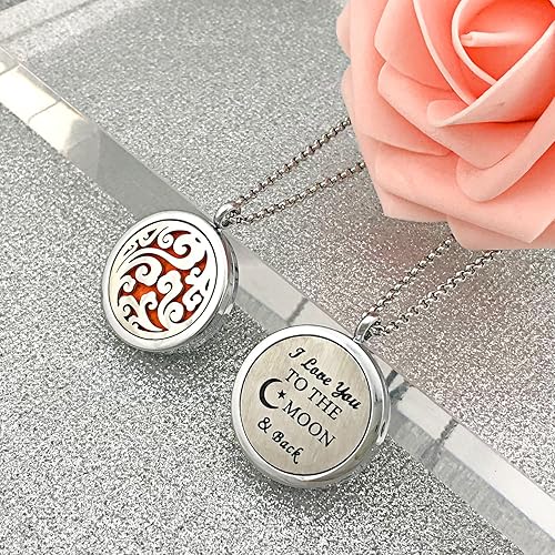 Del Corso - Essential Oil Diffuser Necklace Pendant Aromatherapy Diffuser Locket 49 Pads Women Jewellery Gift for Mum - Necklaces & Pendants - British D'sire