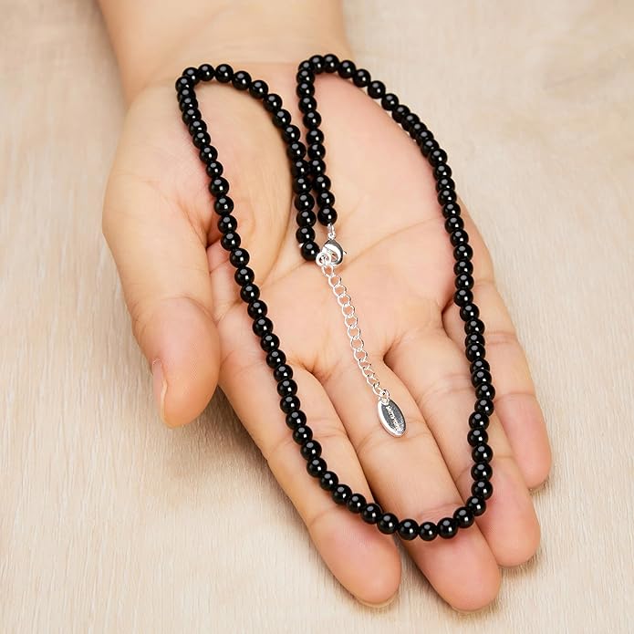 Del Corso Philip Jones Black Onyx Mini Beaded Gemstone Necklace - Necklaces & Pendants - British D'sire