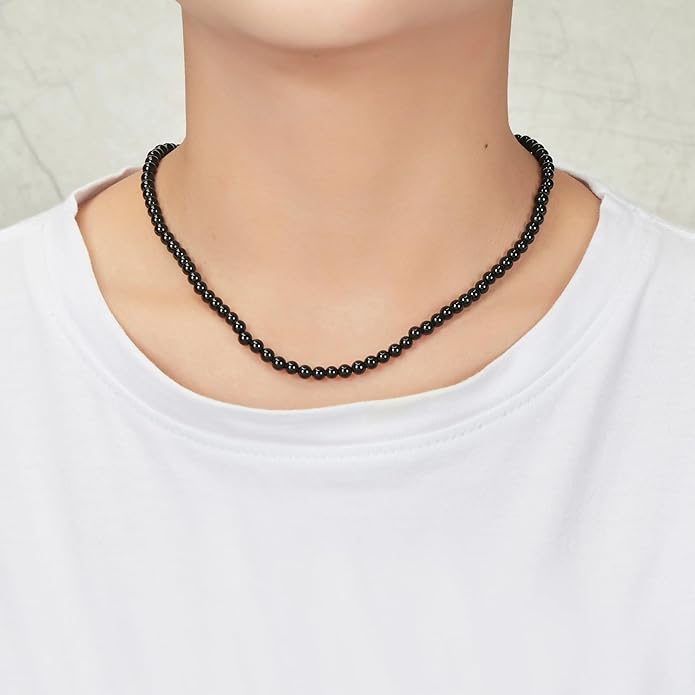 Del Corso Philip Jones Black Onyx Mini Beaded Gemstone Necklace - Necklaces & Pendants - British D'sire