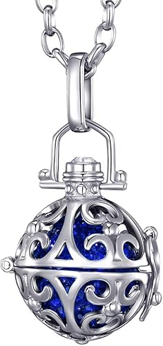 Del Corso - Women Necklace Stainless Steel 70 cm 27,5" with Ornament Pendant for Sound Balls Ø 16 mm 0,63" in a Velvet Jewelry Bag - Necklaces & Pendants - British D'sire