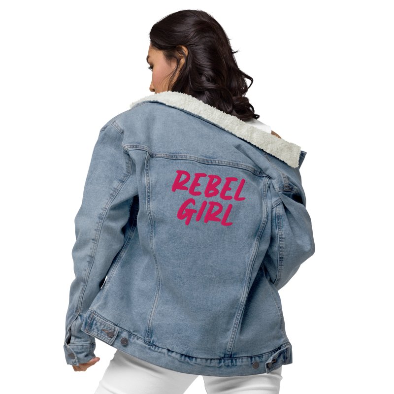 Denim sherpa jacket REBEL GIRL - Unisex denim sherpa jacket - British D'sire