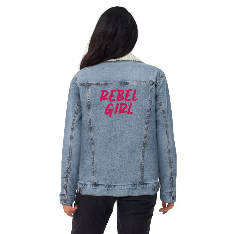 Denim sherpa jacket REBEL GIRL - Unisex denim sherpa jacket - British D'sire