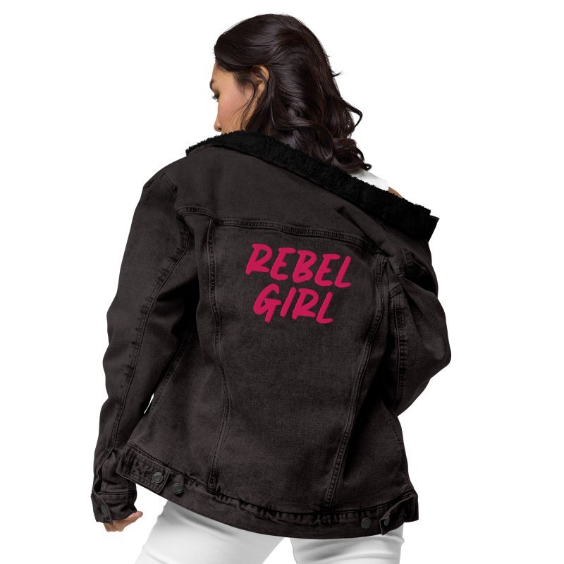 Denim sherpa jacket REBEL GIRL - Unisex denim sherpa jacket - British D'sire