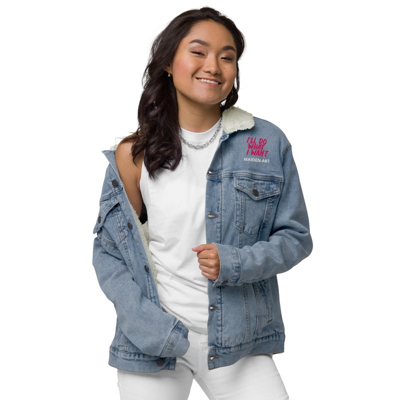 Denim sherpa jacket REBEL GIRL - Unisex denim sherpa jacket - British D'sire