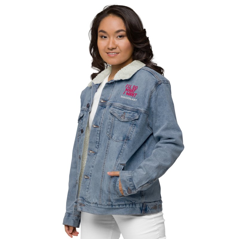 Denim sherpa jacket REBEL GIRL - Unisex denim sherpa jacket - British D'sire