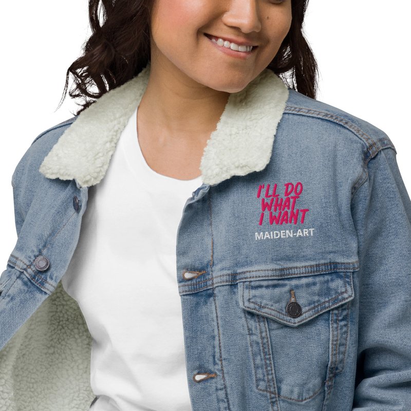 Denim sherpa jacket REBEL GIRL - Unisex denim sherpa jacket - British D'sire