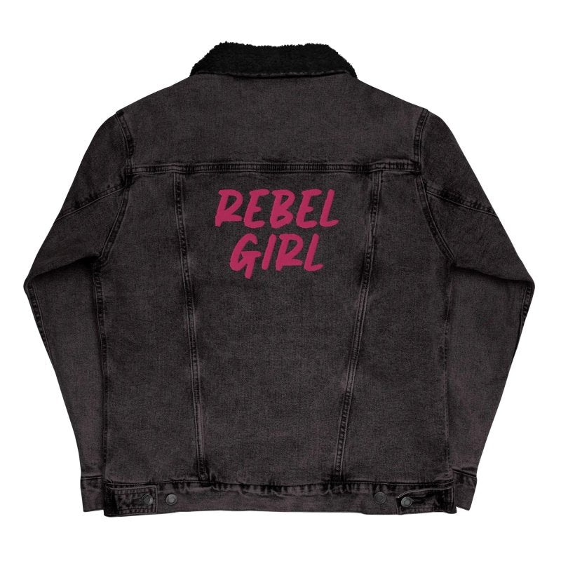 Denim sherpa jacket REBEL GIRL - Unisex denim sherpa jacket - British D'sire