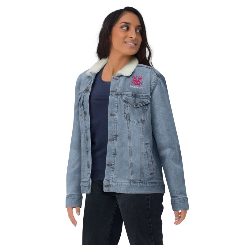 Denim sherpa jacket REBEL GIRL - Unisex denim sherpa jacket - British D'sire