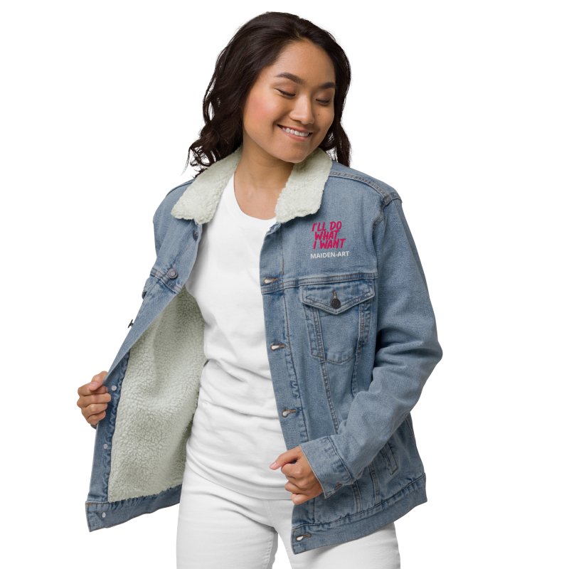 Denim sherpa jacket REBEL GIRL - Unisex denim sherpa jacket - British D'sire