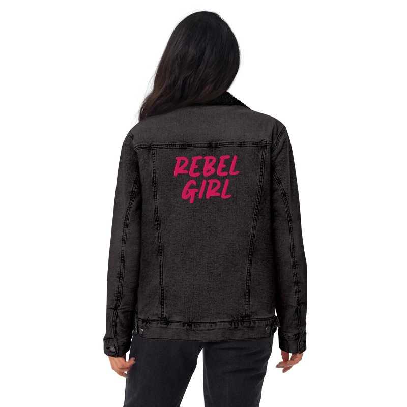 Denim sherpa jacket REBEL GIRL - Unisex denim sherpa jacket - British D'sire