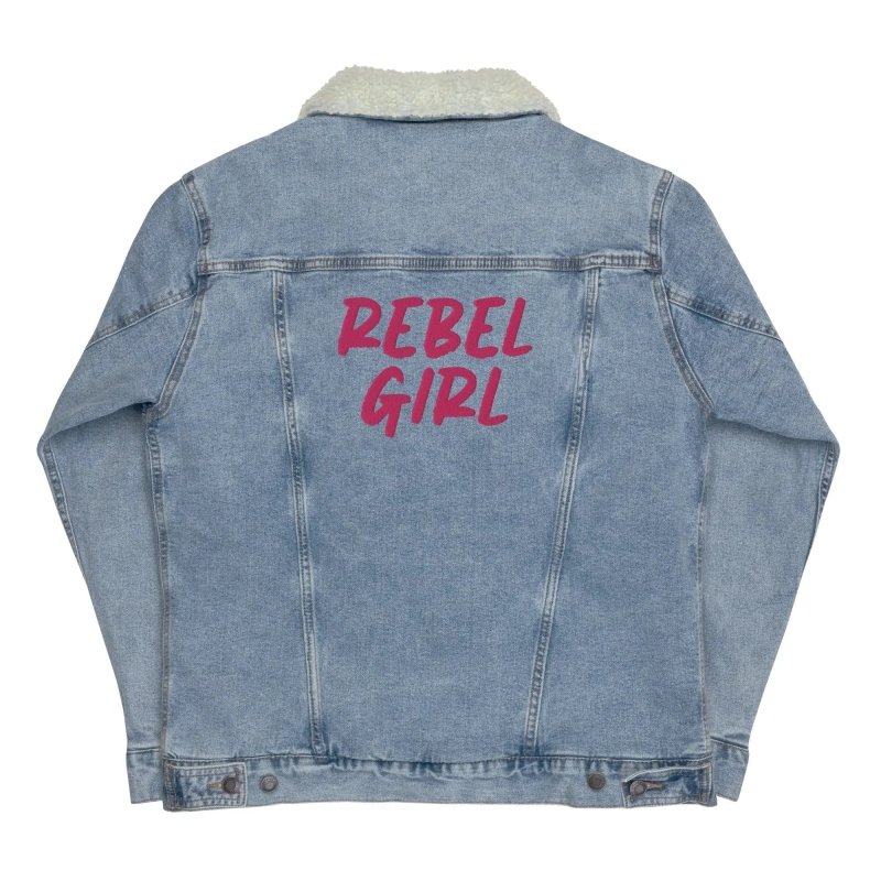 Denim sherpa jacket REBEL GIRL - Unisex denim sherpa jacket - British D'sire