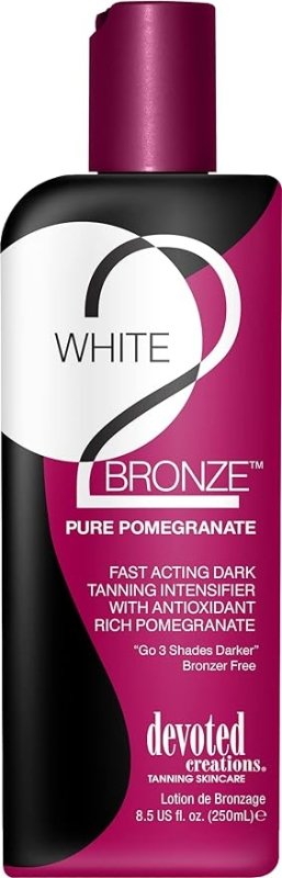 Devoted Creations White 2 Bronze Pomegranate sunbed tanning lotion cream (251 ml bottle) - British D'sire