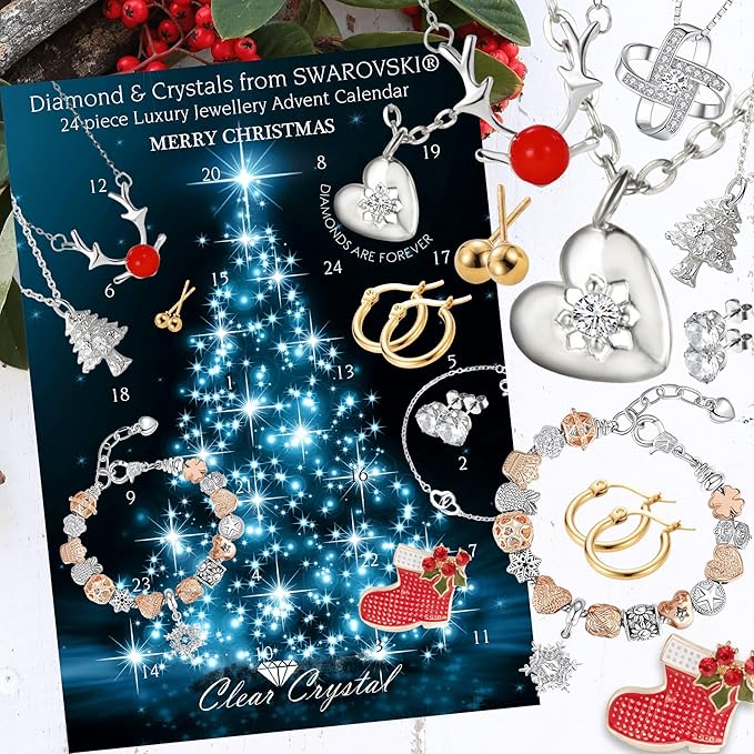 Diamond & Crystal Jewellery Advent Calendar by Clear Crystal - Jewellery Sets - British D'sire