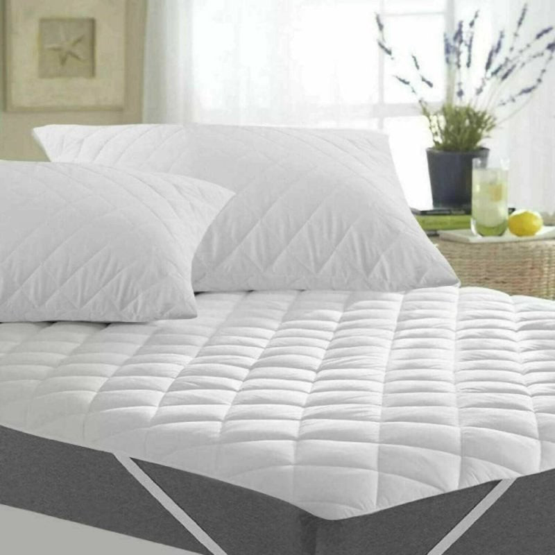 Diamond Pattern Fitted Mattress Topper With Stripes | Soft Mattress Pad - Matress Pad - British D'sire