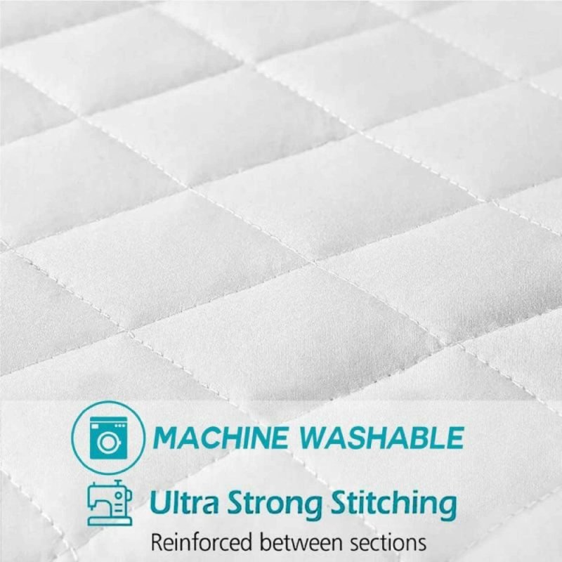 Diamond Pattern Fitted Mattress Topper With Stripes | Soft Mattress Pad - Matress Pad - British D'sire