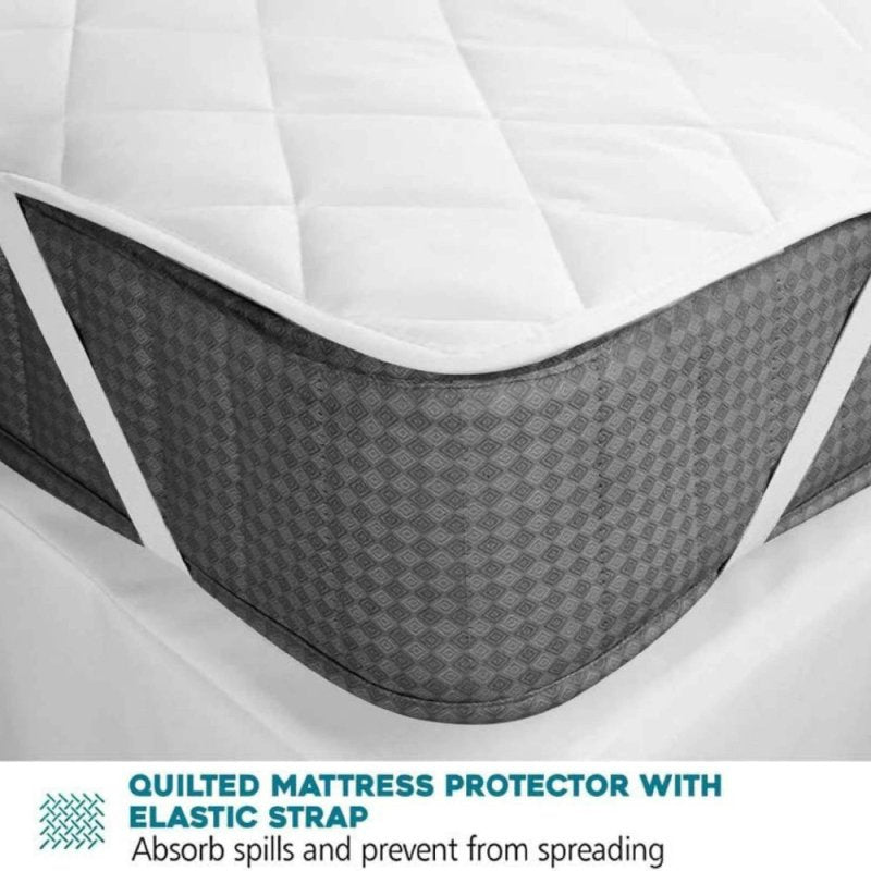 Diamond Pattern Fitted Mattress Topper With Stripes | Soft Mattress Pad - Matress Pad - British D'sire