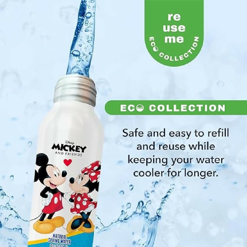 Disney Mickey and Minnie Mouse Aluminum Water Bottle by Disney Water for Unisex - 12 x 12 oz Water - Water Bottles & Thermos - British D'sire