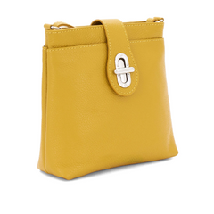 Italian Designer Leather Multi-compartment Crossbody Cleo Mustard