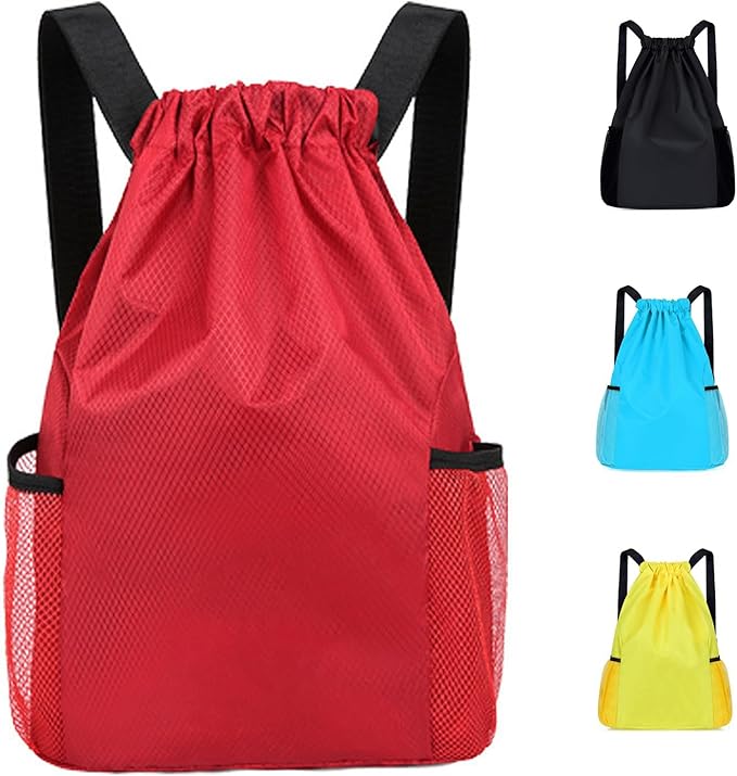 Drawstring Bag Waterproof Swim PE Bag Unisex Large Sports String Backpack Oxford Fabric Gym Sack for School Travel Swimming Holidays Climbing Hiking (50 * 44) - Gym Bags - British D'sire