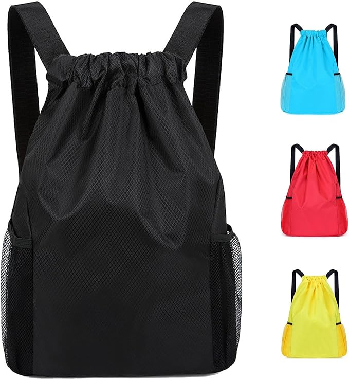 Drawstring Bag Waterproof Swim PE Bag Unisex Large Sports String Backpack Oxford Fabric Gym Sack for School Travel Swimming Holidays Climbing Hiking (50 * 44) - Gym Bags - British D'sire