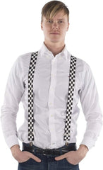 Dress Up America Black And White Checkered Suspenders - British D'sire