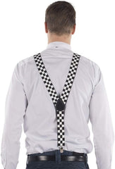 Dress Up America Black And White Checkered Suspenders - British D'sire