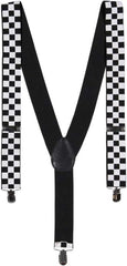 Dress Up America Black And White Checkered Suspenders - British D'sire