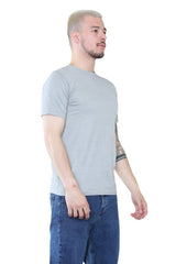 Elaina Fashion Grey Crew Neck T-Shirt – Minimalist Style for Everyday Wear - British D'sire