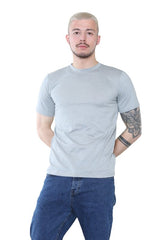 Elaina Fashion Grey Crew Neck T-Shirt – Minimalist Style for Everyday Wear - British D'sire