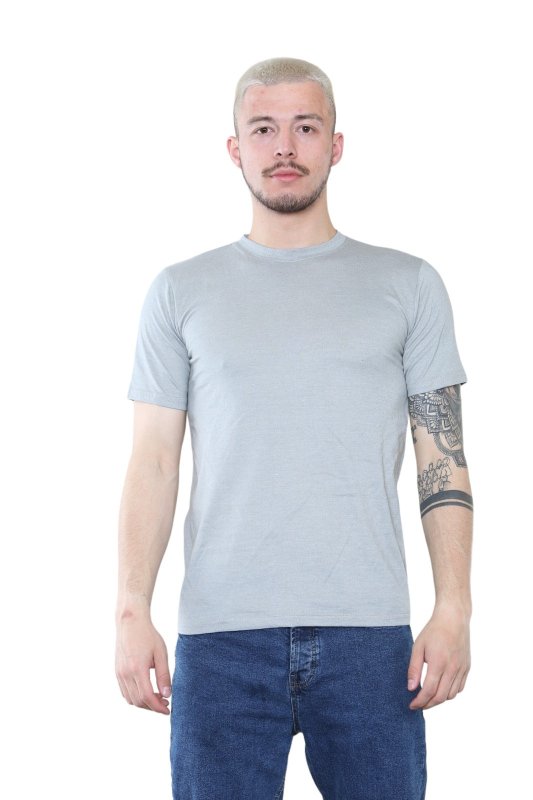 Elaina Fashion Grey Crew Neck T-Shirt – Minimalist Style for Everyday Wear - British D'sire