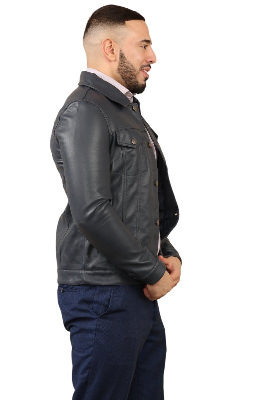 Elaina Men's Classic Black Leather Jacket - British D'sire