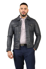 Elaina Men's Classic Black Leather Jacket - British D'sire