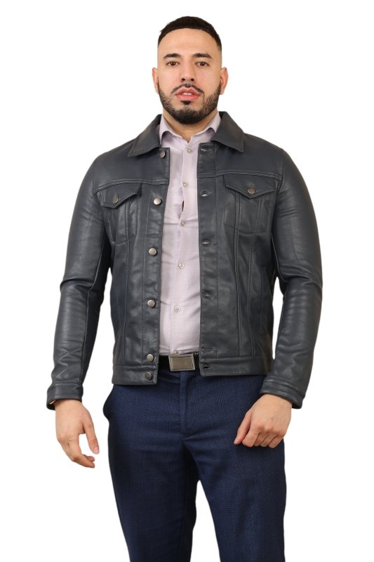 Elaina Men's Classic Black Leather Jacket - British D'sire