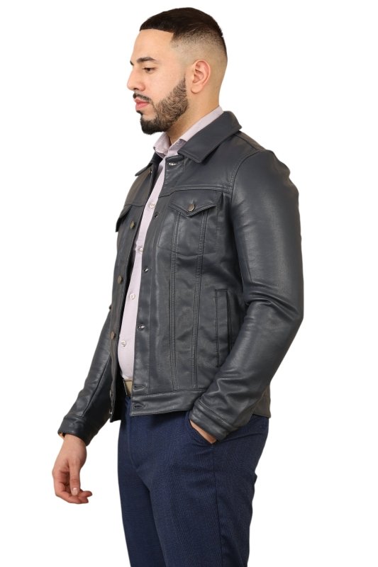 Elaina Men's Classic Black Leather Jacket - British D'sire