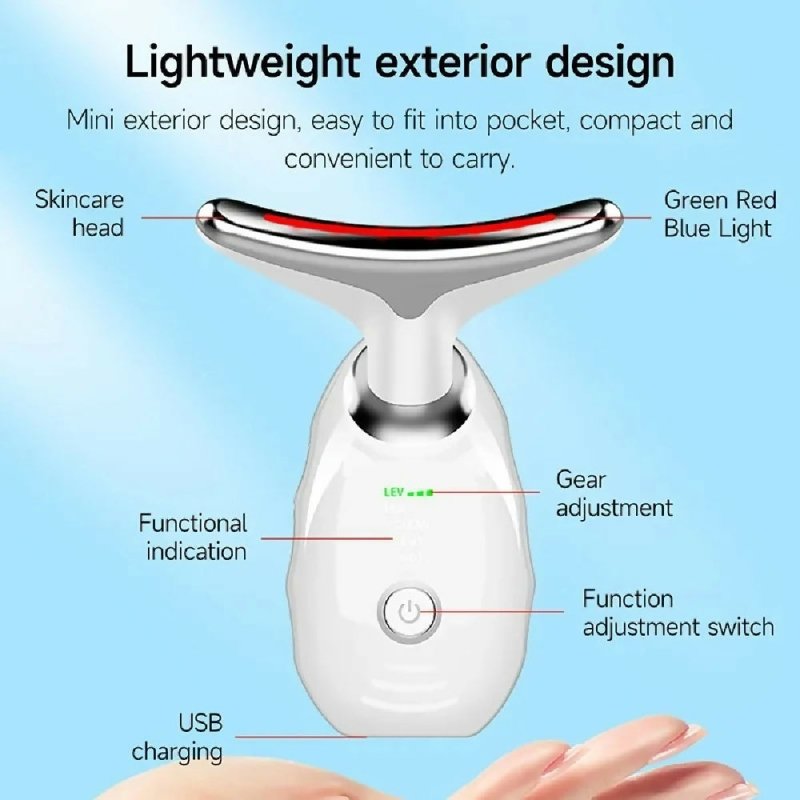 Electrical Neck Beauty Instrument Neck Massager Face Beauty Device, Style: Oval(White) - Neck Massager Face Beauty Device - British D'sire