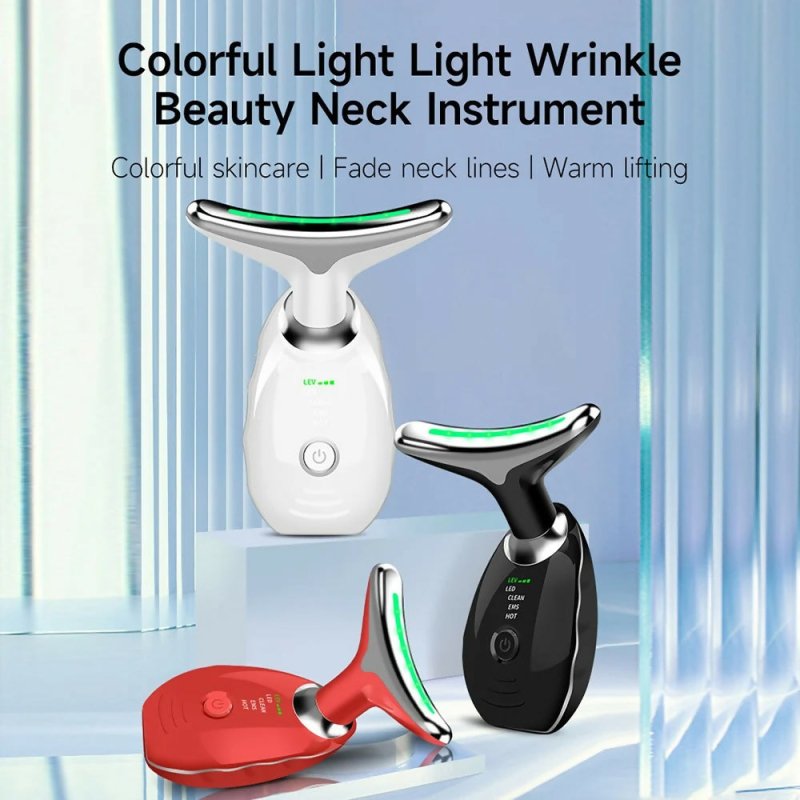 Electrical Neck Beauty Instrument Neck Massager Face Beauty Device, Style: Oval(White) - Neck Massager Face Beauty Device - British D'sire