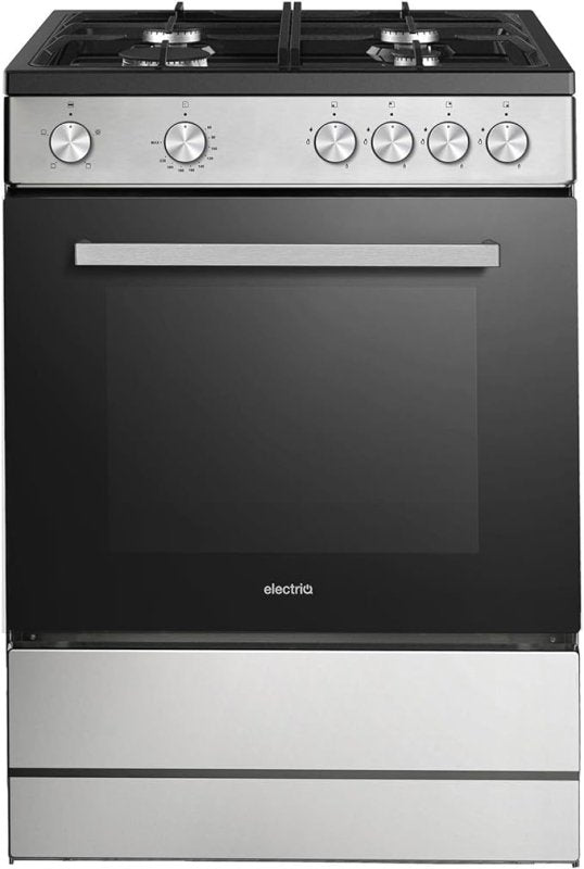 electriQ 60cm Dual Fuel Single Cavity Cooker - Stainless Steel - British D'sire